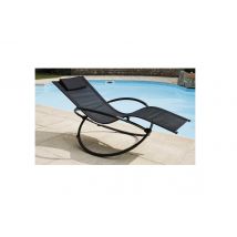 Bain de Soleil à Bascule - Noir - Métal - Home Maison