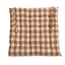 Galette de chaise vichy - Marron Brun - 40x40 cm - Polyester - Home Maison