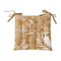 Galette de chaise motif végétal - Beige - Coton - Home Maison