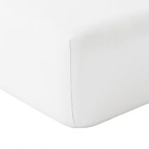 Drap housse en coton Lavé Oekotex - Blanc - 80x200 cm - Coton - Home Maison