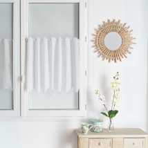Brise bise en étamine uni blanc - Blanc - 150x60 cm - Lin/Poly-Lin/Polyester - Home Maison