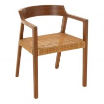 Chaise salle à manger en teck - Marron Foncé - 55x55x71 cm - Bois - Home Maison