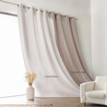 Rideau Uni Campagne Chic Poly-Lin - Ficelle - 135x260 cm - Poly-Lin - Home Maison
