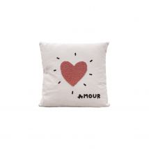 Coussin décoratif cœur « Amour » - Rose - Coton - Home Maison