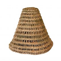 Abat-jour cône feuilles de palmier - Naturel - 50x40 cm - Osier - Home Maison