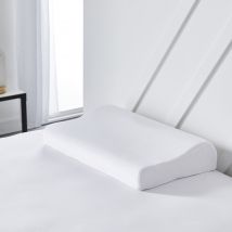 Oreiller ergonomique rectangulaire - Blanc - Polyester - Home Maison