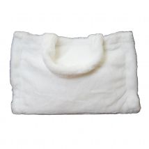 Sac cabas - Effet doudou avec fermeture aimantée - Ecru - 38x30 cm - Polyester - Home Maison