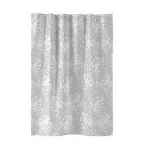 Rideau de douche avec crochets - Gris - Polyester - Home Maison