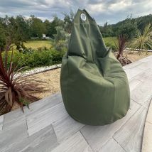 Pouf poire à microbille - Kaki - 80 cm - Polyester - Home Maison