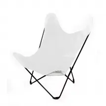 Fauteuil "Papillon" en coton coloré - Blanc - Toile - Home Maison