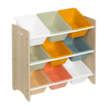 Meuble de rangement coloré pour enfant - Orange - 60x29.5x66 cm - Plastique - Home Maison