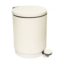 Poubelle de salle de bain en métal avec frein de chute - Beige - 27.2x20.5x28.2 cm - Métal - Home Maison