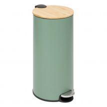 Poubelle capacité 30 litres - Vert - Bambou/Métal - Home Maison