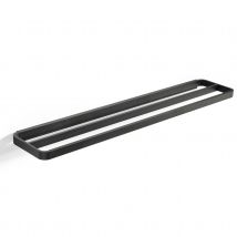 Porte-serviettes double mural - Noir - Aluminium - Home Maison