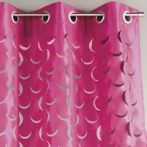 Rideau en taffetas léger découpe laser - Rose - Polyester - Home Maison