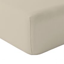 Drap housse en coton Lavé Oekotex - Beige - 140x190 cm - Coton - Home Maison
