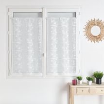 Modulable maille motif feuille - Blanc - 45x90 cm - Polyester - Home Maison