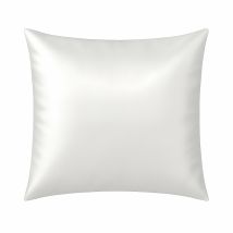Taie d’oreiller en soie naturelle 100 % mûrier - Blanc - 65x65 cm - Soie - Home Maison