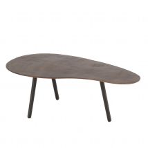 Table basse goutte en aluminium et fer - Marron Foncé - 90 cm - Métal - Home Maison