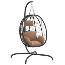 Chaise suspendue avec coussin extérieur - Beige - Résine - Home Maison