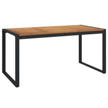 Table de jardin en acacia extérieure - Marron - Bois - Home Maison