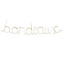 Mot fil de laiton "BORDEAUX" - Doré Vieilli - 40x10 cm - Métal - Home Maison