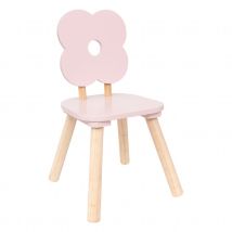 Chaise fleur rose pour enfant - Rose Clair - 27x26x48 cm - Bois - Home Maison