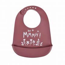 Bavoir pour bébé en silicone forêt magique - Rose - Home Maison