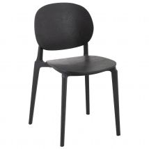 Chaise salle à manger moderne - Noir - Bois/Polyester - Home Maison