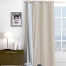 Rideau thermique à œillets et déperlant - Naturel - 140x250 cm - Polyester - Home Maison