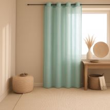 Voilage - Effet lin fluide - Vert d'eau - 140x240 cm - Polyester - Home Maison