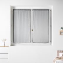 Voilage paire en maille avec des fils lurex argentés - Argent - 60x 135 cm - Polyester - Home Maison