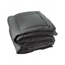 Edredon matelassé peau de pêche Oekotex - Gris anthracite - 140x160 cm - 100% POLYESTER-FIBRE - Home Maison