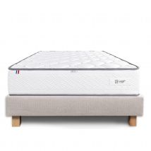 Ensemble matelas mousse 20 cm et sommier beige - Beige - 140x200 cm - Mousse - Home Maison