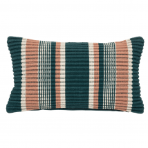 Coussin texturé à rayures - Bleu Foncé - 50x32 cm - Coton - Home Maison