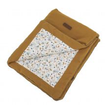Couverture réversible pour bébé en double gaze de coton et jersey - Bronze - 75x100 cm - Coton/Gaze de coton - Home Maison