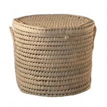 Malle ronde feuille de palmier - Beige - Osier - Home Maison