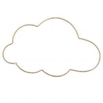 Déco murale nuage fil laiton torsadé - Doré Vieilli - 25x25 cm - Métal - Home Maison
