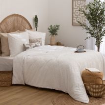 Parure de lit Jacquard motif fleur - Blanc - 100% POLYESTER-FIBRE - Home Maison