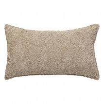 Coussin déhoussable bouclette rectangle - Taupe - 30x50 cm - Polyester - Home Maison