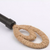 Tringle en métal à embouts ovales - Noir - 120-210 cm - Métal/Rotin - Home Maison