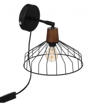 Applique murale style "bistrot" - Noir - 24x23x2.5 cm - Métal - Home Maison