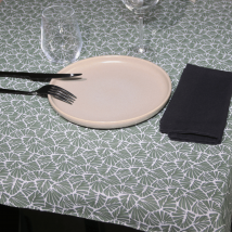 Nappe rectangulaire plastifiée 100% coton - Vert - 150x250 cm - Coton - Home Maison