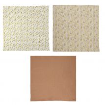 Lot de 3 langes bébé safari - Beige - Coton - Home Maison