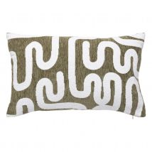 Housse de coussin chenille design - Kaki - 30x50 cm - Coton/Polyester - Home Maison