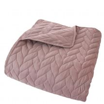 Couvre lit en microfibre dessin par ultrason - Rose - Polyester - Home Maison
