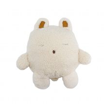 Peluche double face ultra-douce lapin - Crème - 30 cm - Polyester - Home Maison