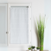 Modulable brodé uni à pattes biface - Blanc - 45x120 cm - Lin/Poly-Lin/Polyester - Home Maison