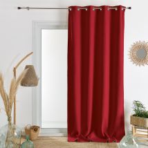 Rideau en flanelle - Rouge - 140x260 cm - Polyester - Home Maison