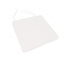 Galette de chaise extérieur imperméable et déhoussable - Blanc - 40x40 cm - Polyester - Home Maison